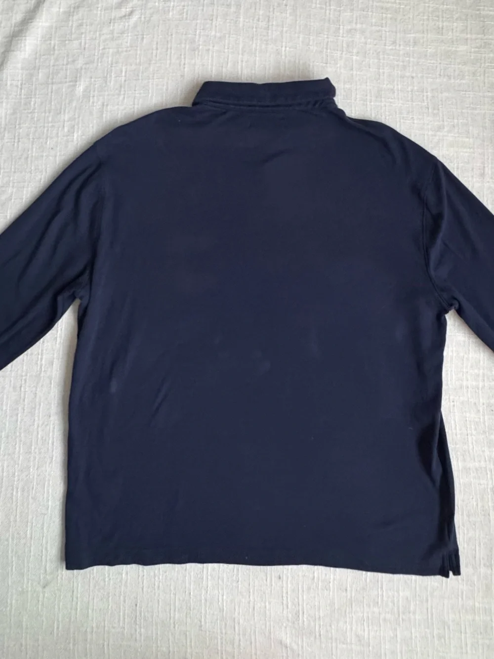 Banana Republic Men's Shirt Navy Long-Sleeve Polo 100% Cotton SZ XL